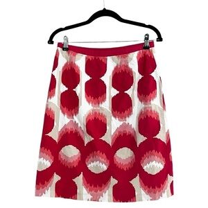 BODEN Pink Abstract Knee Length A-line Skirt Sz 6